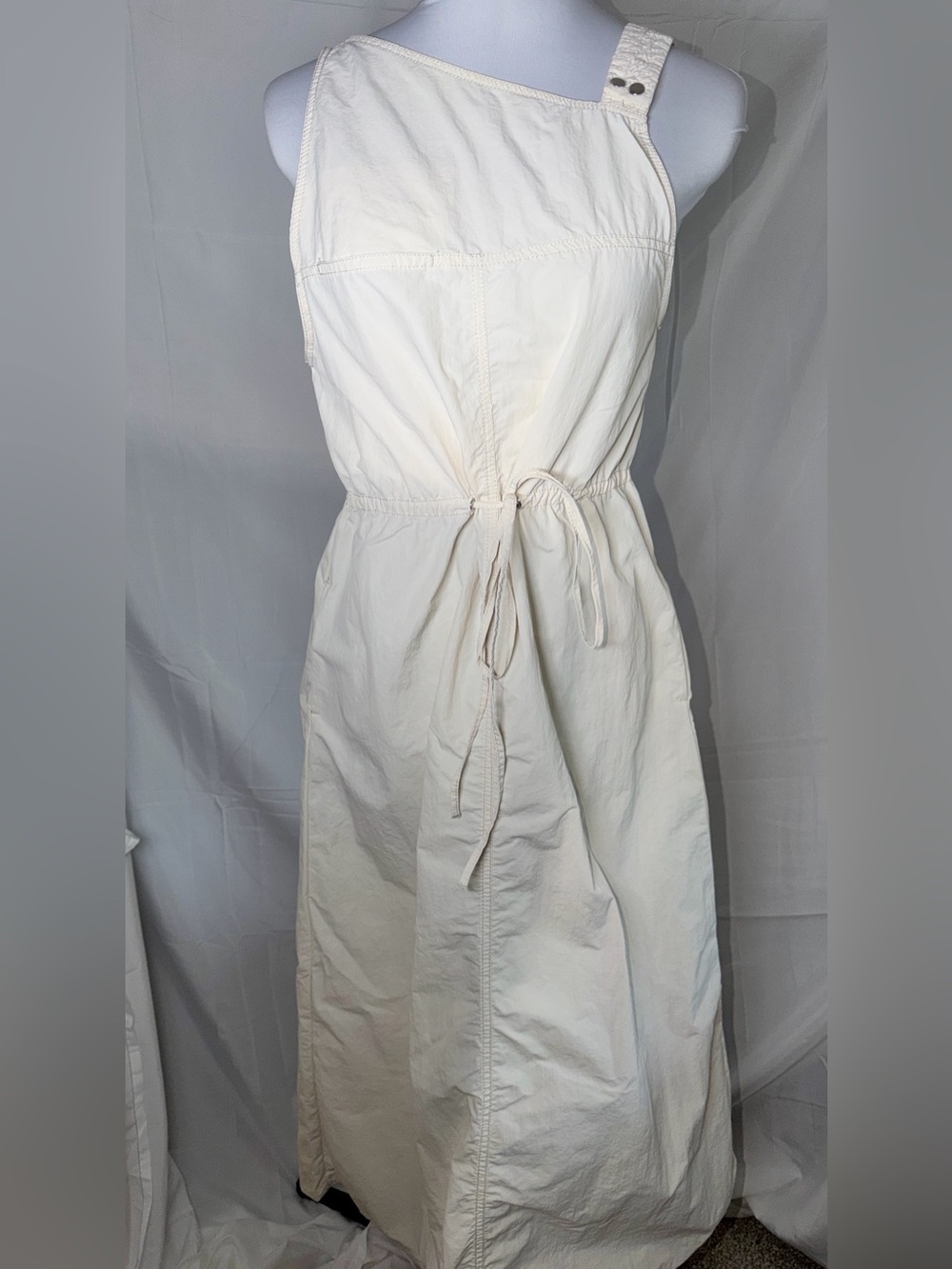 Zara Ecru asymmetric nylon maxi dress-parachute dress